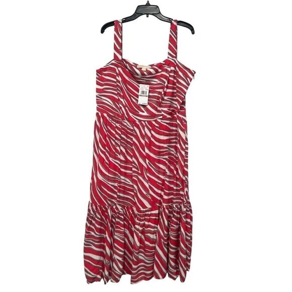 Michael Michael Kors Plus Size Zebra Midi Dress, Geranium, 2X - Picture 5 of 12